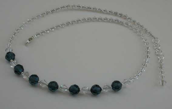 Swarovski crystal necklace with round beads